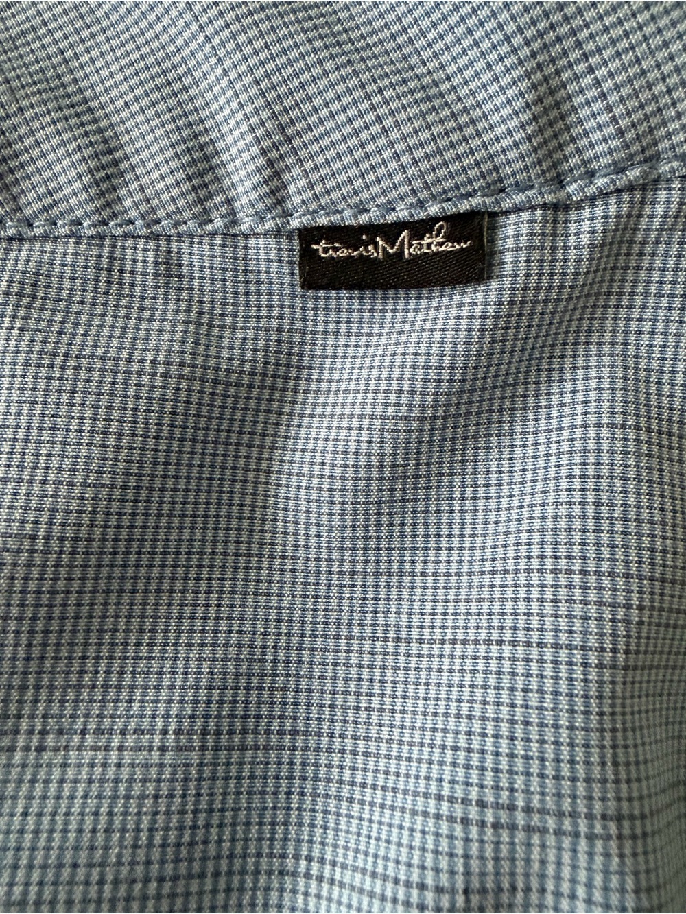 Travis Mathew Light Blue Micro-Check Flat Front Shorts - Picture 4 of 11